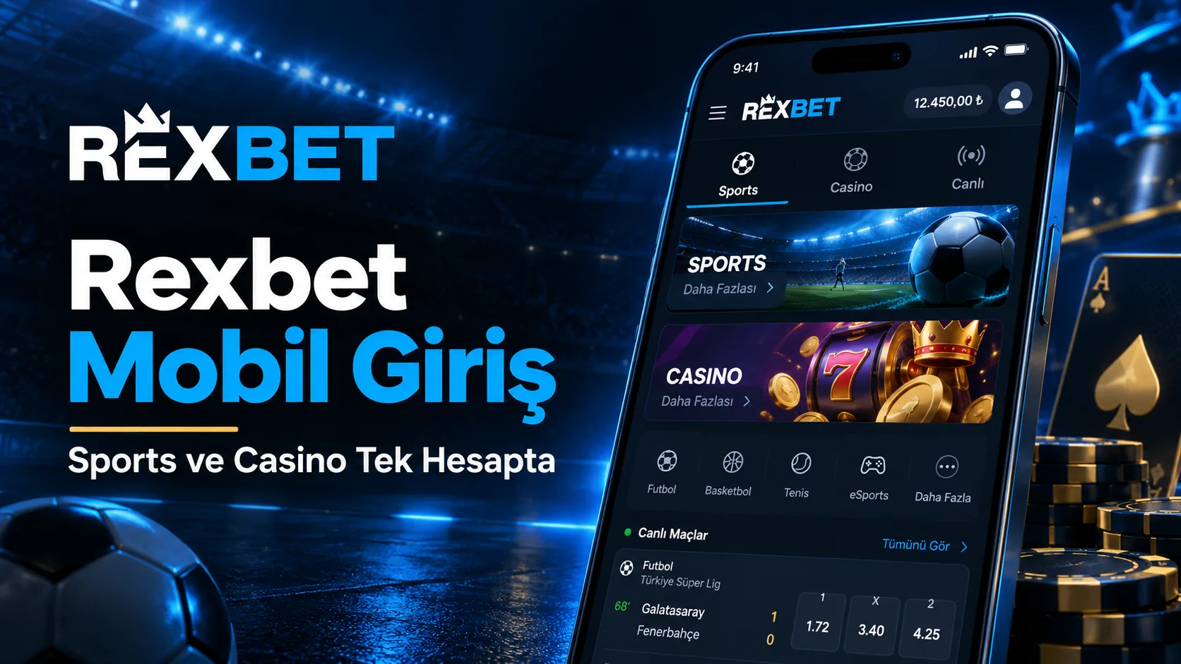 Rexbet mobil giriş, sports ve casino tek hesapta